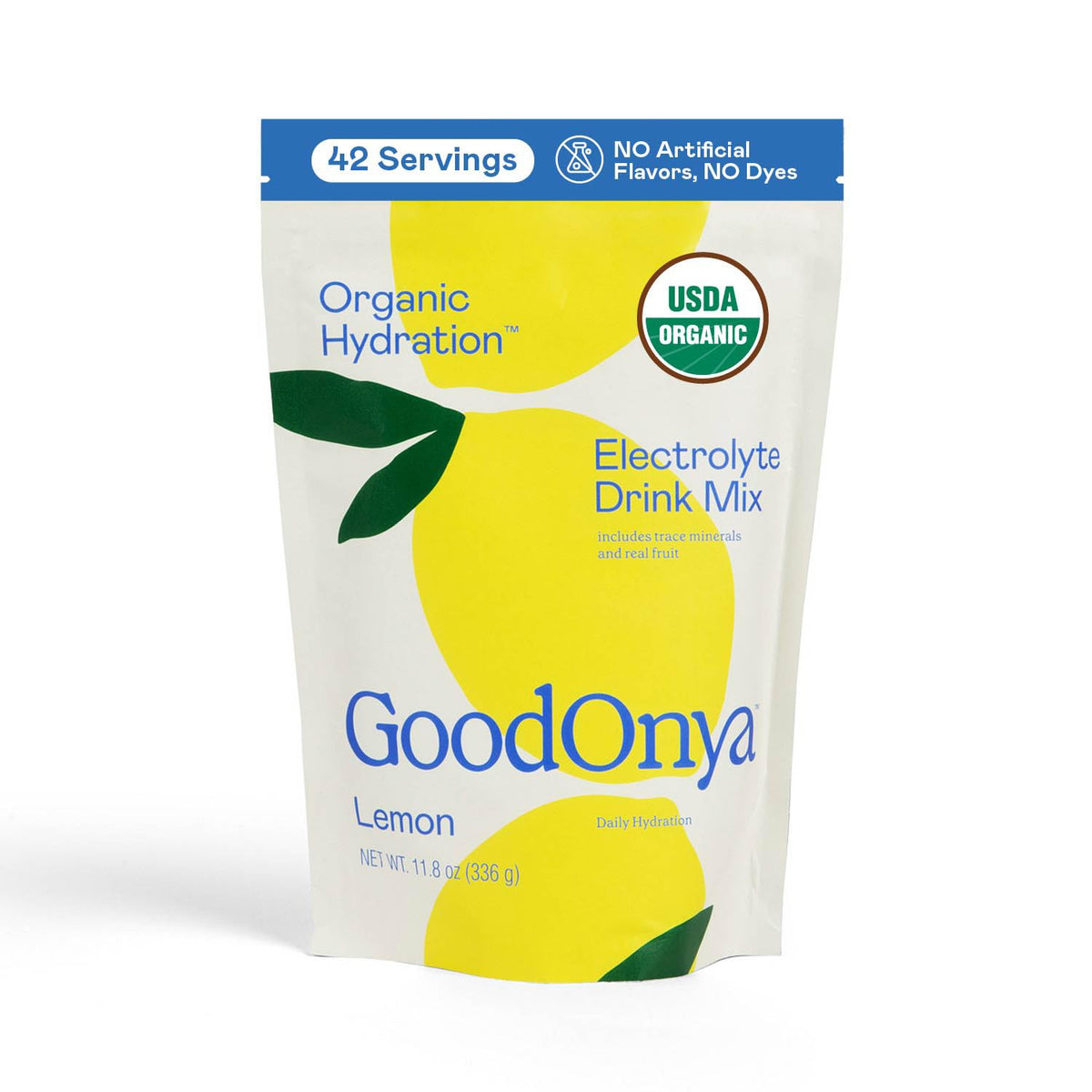 GOODONYA Organic Hydration Electrolyte Drink Mix, Certified Organic Hydration Powder, Non-GMO, Biochecked Glyphosate Free, Low Sugar, Lemonade Flavor, - PrimeBioHealth - canada supplements