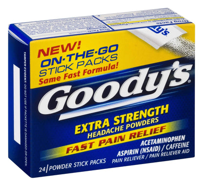 Goody's Extra Strength Powders | Fast Pain Relief | Aspirin & Caffeine | 24 Count - PrimeBioHealth - canada supplements