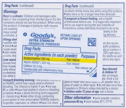 Goody's Extra Strength Powders | Fast Pain Relief | Aspirin & Caffeine | 24 Count - PrimeBioHealth - canada supplements