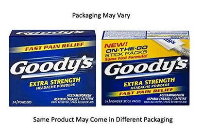 Goody's Extra Strength Powders | Fast Pain Relief | Aspirin & Caffeine | 24 Count - PrimeBioHealth - canada supplements