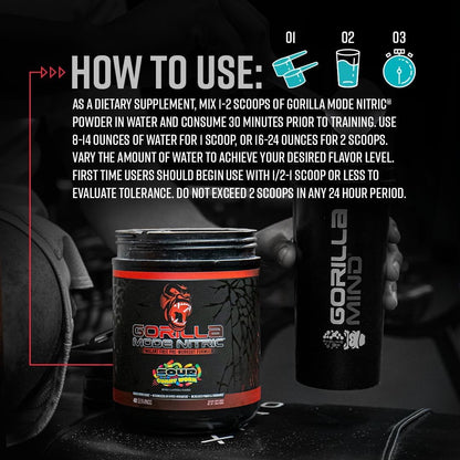 Gorilla Mode Nitric Upgraded Stimulant Free Pre-Workout – Best Tasting and Most Effective Stimulant Free Pre-Workout/Massive Pumps · Vasodilation · Power / 768 Grams (Rocket Frost) - PrimeBioHealth - canada supplements