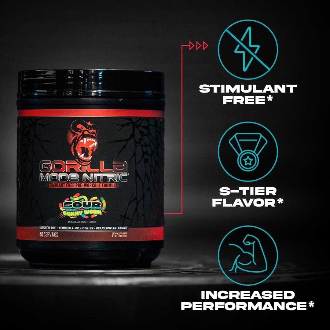Gorilla Mode Nitric Upgraded Stimulant Free Pre-Workout – Best Tasting and Most Effective Stimulant Free Pre-Workout/Massive Pumps · Vasodilation · Power / 768 Grams (Rocket Frost) - PrimeBioHealth - canada supplements
