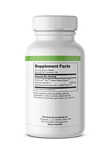 Graminex PollenAid Prostate Supplement: All Natural Prostate Support for Bladder Control & Urinary Tract Health, Rye Pollen Extract Made in USA, 200 Tablets - PrimeBioHealth - canada supplements