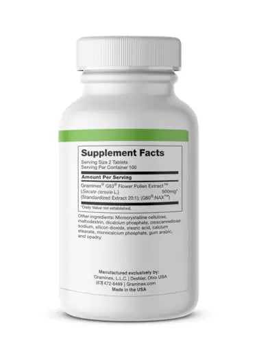 Graminex PollenAid Prostate Supplement: All Natural Prostate Support for Bladder Control & Urinary Tract Health, Rye Pollen Extract Made in USA, 200 Tablets - PrimeBioHealth - canada supplements