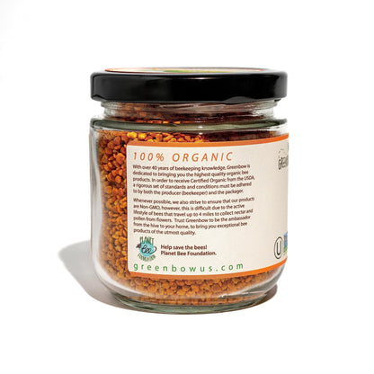 Greenbow Organic Bee Pollen - 100% USDA Certified Organic, Non-GMO, Halal, Kosher Certified, Pure & Natural Bee Pollen - Superfood Packed with Proteins - PrimeBioHealth - canada supplements