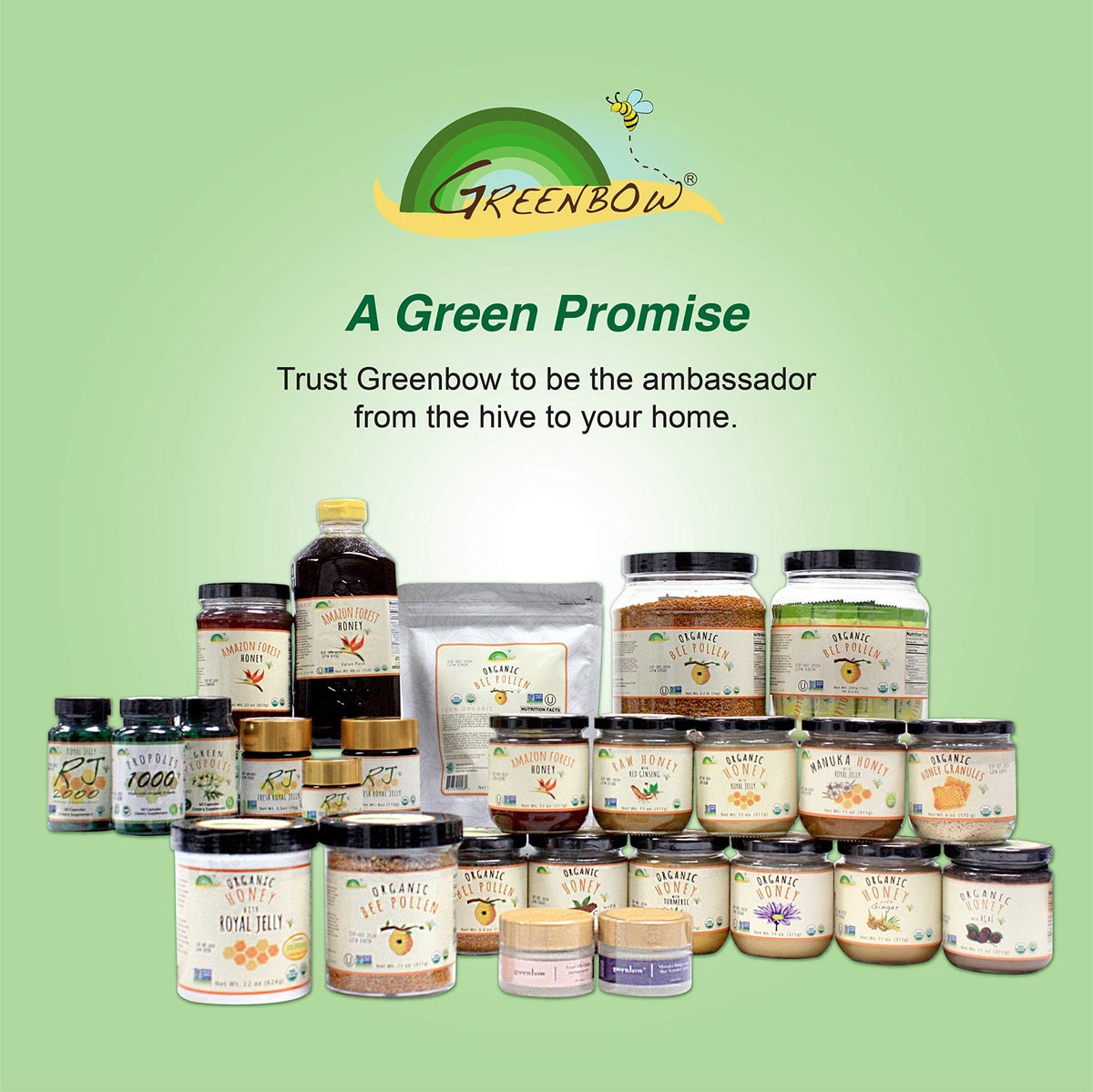 Greenbow Organic Bee Pollen - 100% USDA Certified Organic, Non-GMO, Halal, Kosher Certified, Pure & Natural Bee Pollen - Superfood Packed with Proteins - PrimeBioHealth - canada supplements