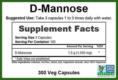 GreenPacks® D-Mannose 500mg, Non-GMO Verified Supplement - 300 Capsules - PrimeBioHealth - canada supplements