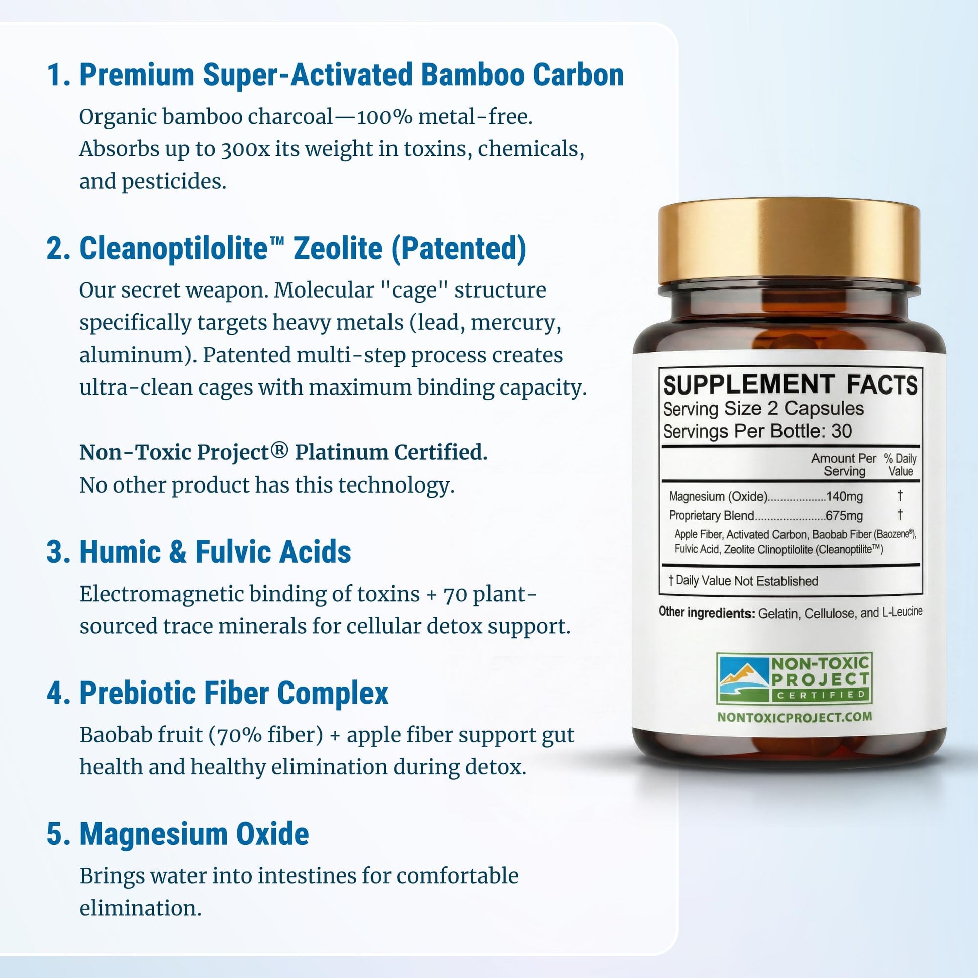 Gut Detox & Liver Cleanse - Organic Activated Charcoal Capsules with Clinoptilolite Zeolite Binder - TrueCarbonCleanse™ Carbon Supplement - 60 Bamboo Charcoal Pills - PrimeBioHealth - canada supplements