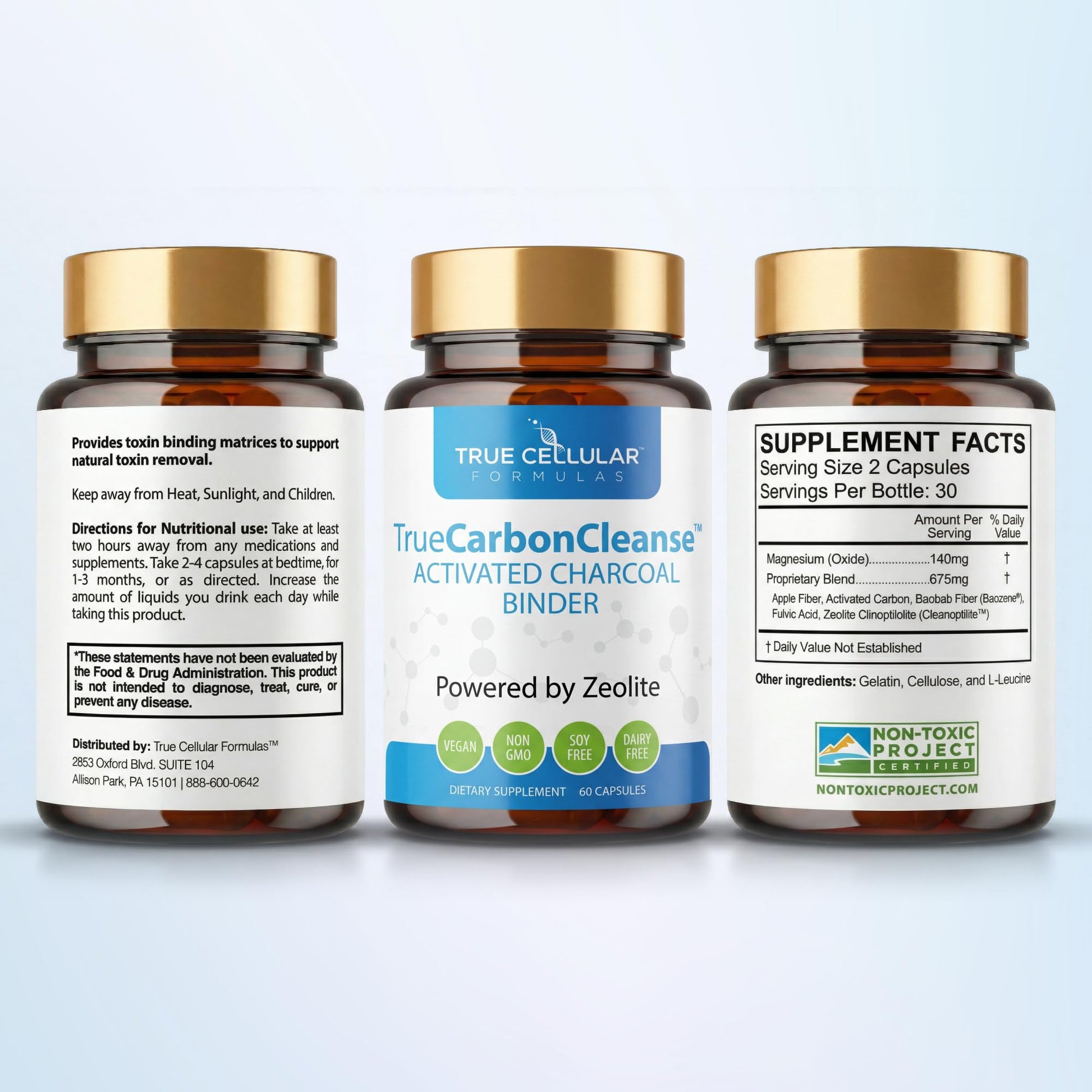 Gut Detox & Liver Cleanse - Organic Activated Charcoal Capsules with Clinoptilolite Zeolite Binder - TrueCarbonCleanse™ Carbon Supplement - 60 Bamboo Charcoal Pills - PrimeBioHealth - canada supplements