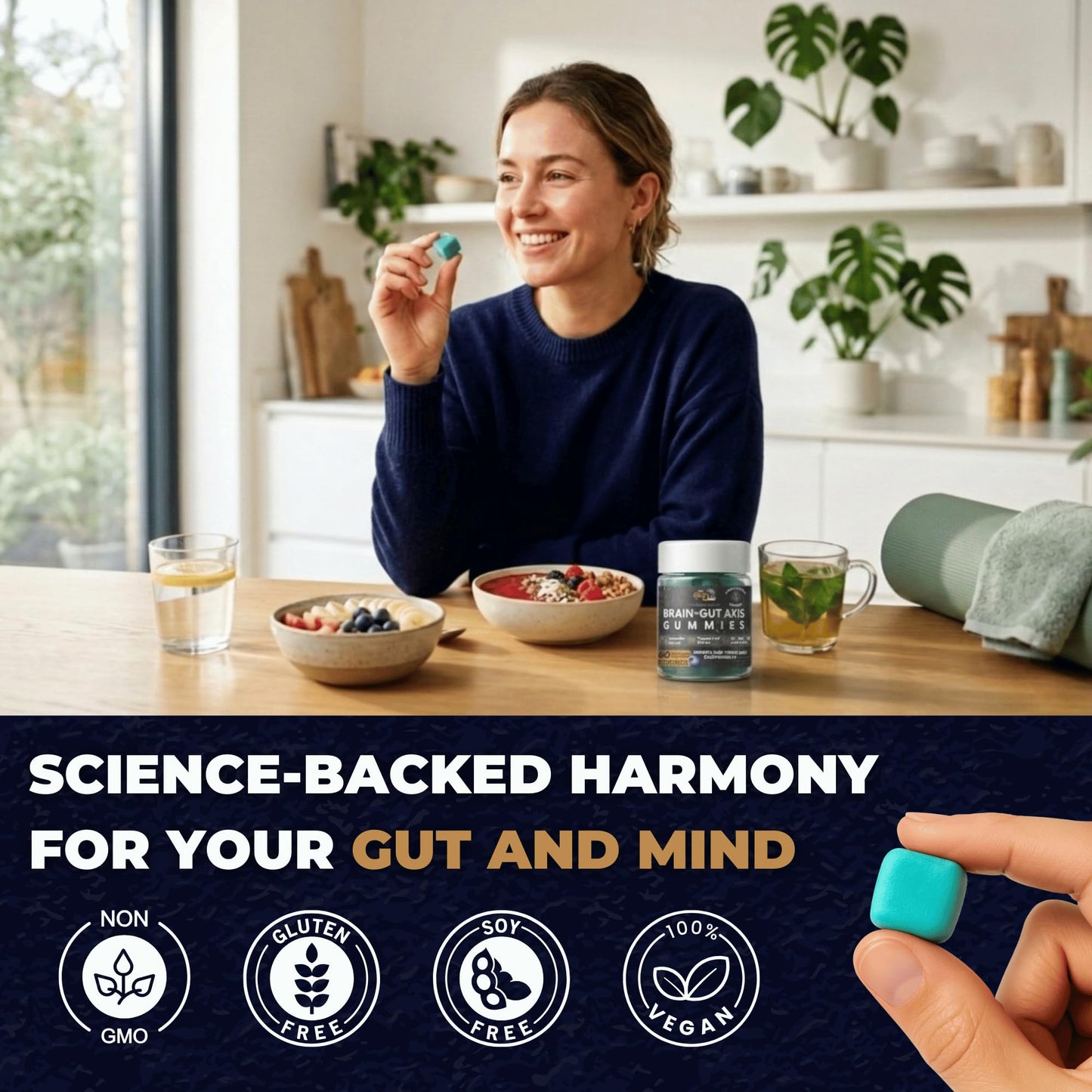 Gut Health & Bloating Relief Gummies – Digestion Support with Prebiotic Fiber, Inulin & Ashwagandha – Stress, Nervous Stomach, Sleep & Calm Support – Gut-Brain Axis Formula - PrimeBioHealth - canada supplements