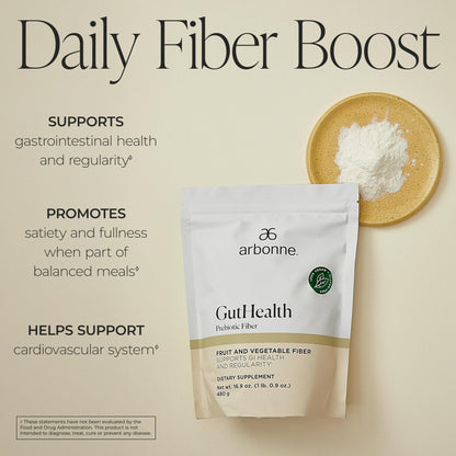 GutHealth Prebiotic Fiber – 12g Soluble Fiber including Inulin for gastrointestinal health, Regularity, Satiety, and Daily Gut Wellness; Easy to Mix Into Drinks or Food - PrimeBioHealth - canada supplements