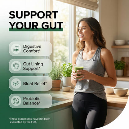 GutResto Fiber Supplement Psyllium Husk Powder Probiotic Gut Health Digestive Enzymes Prebiotic L-Glutamine Slippery Elm Aloe Vera Marshmallow Root Turmeric Ginger - PrimeBioHealth - canada supplements