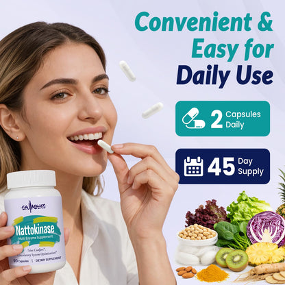Gyumolics Nattokinase Supplement 10000FU with Organic Nattokinase, Serrapeptase, Bromelain, Curcumin, Vitamin E & Ginseng, - PrimeBioHealth - canada supplements