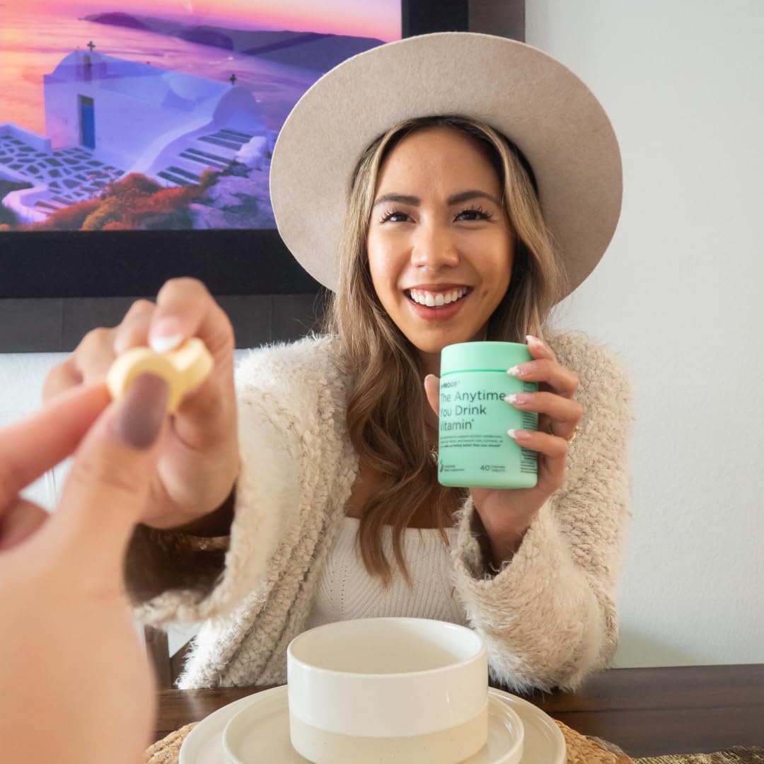 H-PROOF The Anytime You Drink Vitamin, Liver Health & Immunity Support with Electrolytes, Milk Thistle, and Vitamins B & C - 40 Chewable Tablets - PrimeBioHealth - canada supplements