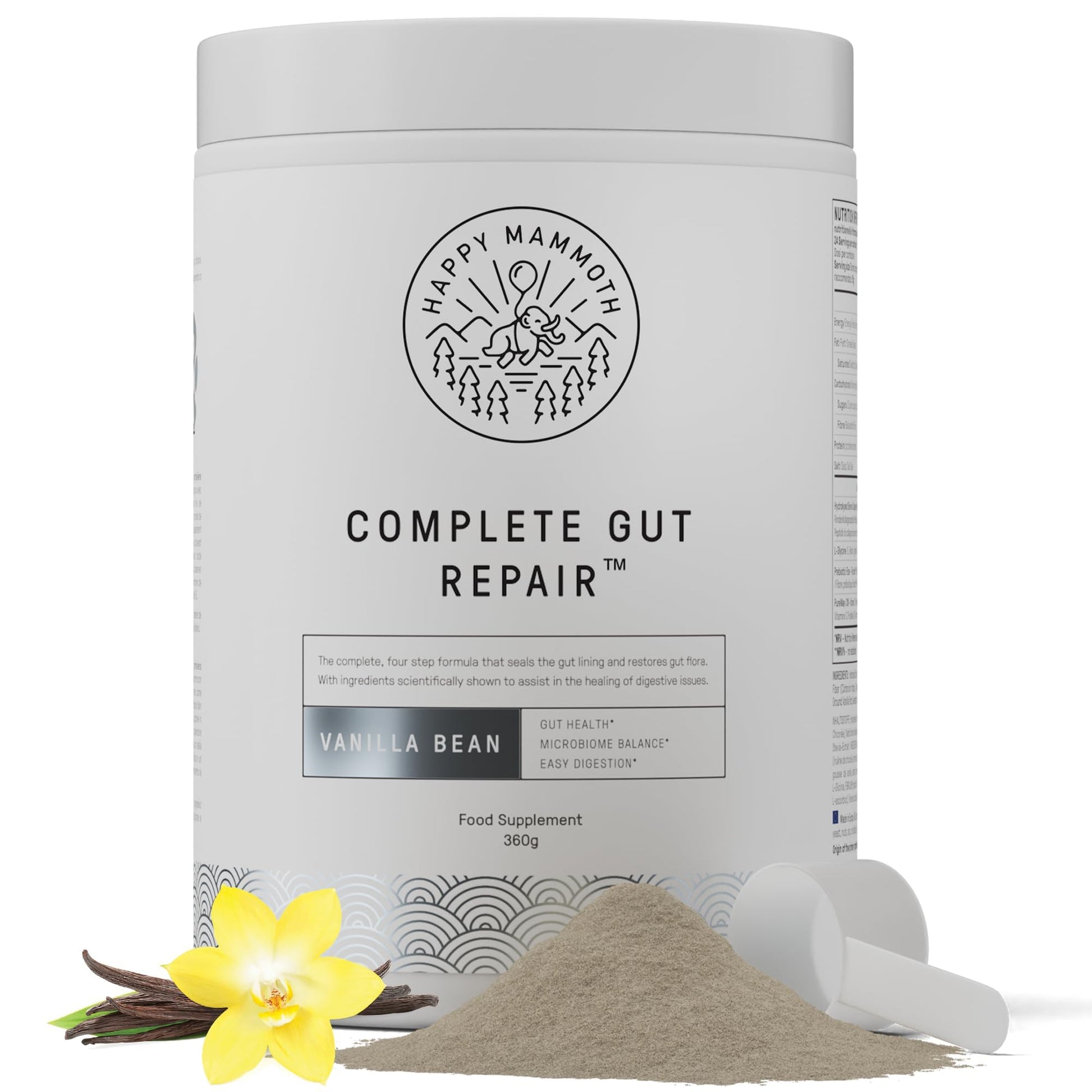 Happy Mammoth Complete Gut Repair Probiotic, Prebiotic, Fiber & Collagen Supplement for Gut Health, Digestion, Healthy Gut Microbiome, Reduces Constipation - PrimeBioHealth - canada supplements