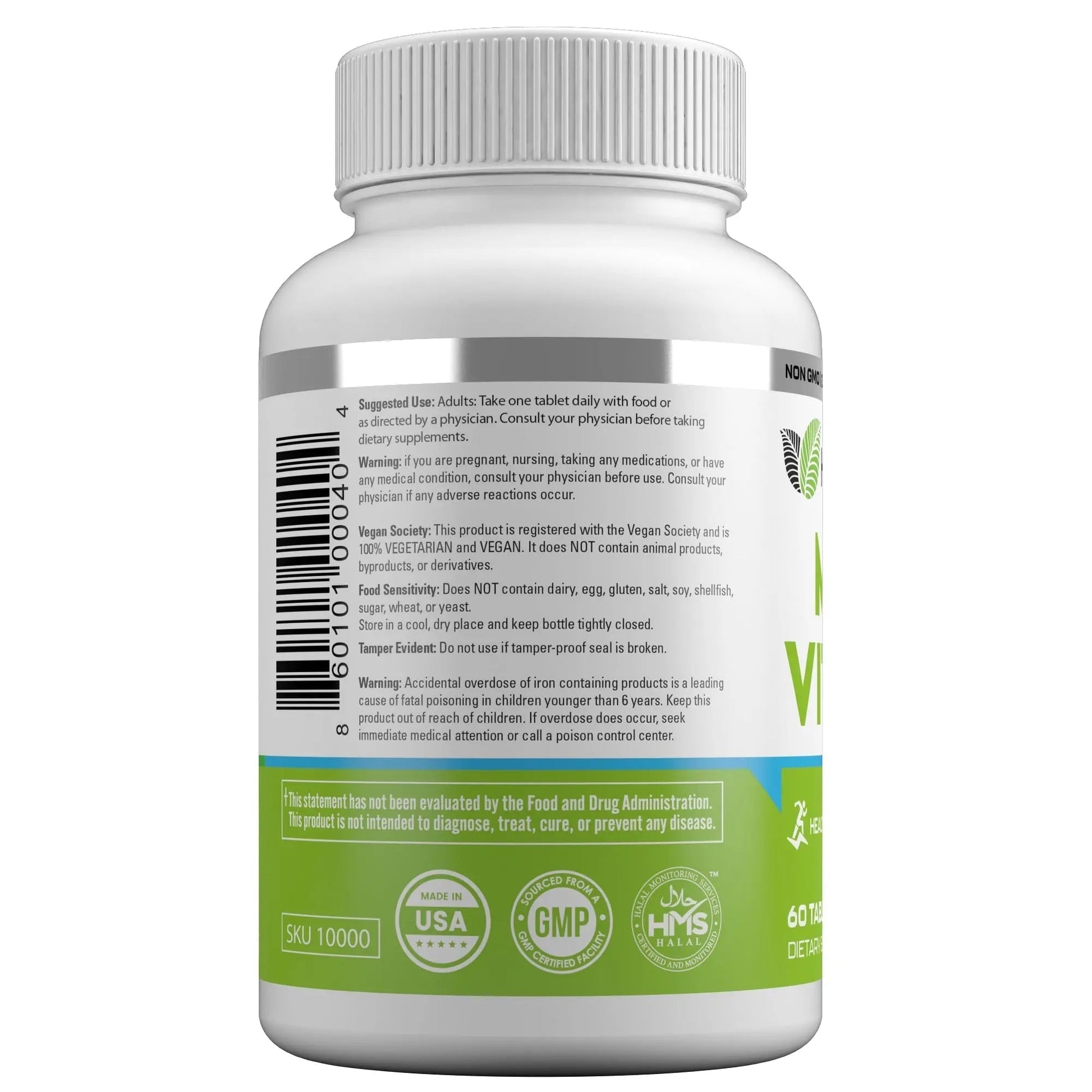 HAYAT Vitamins Vegan Natural Multivitamin, Daily Vitamins with Vitamin A, C, D, E, B1, B2, B3, B6, B12, Biotin, Zinc and More, 2 Month Supply, All Natural - PrimeBioHealth - canada supplements