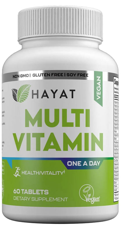 HAYAT Vitamins Vegan Natural Multivitamin, Daily Vitamins with Vitamin A, C, D, E, B1, B2, B3, B6, B12, Biotin, Zinc and More, 2 Month Supply, All Natural - PrimeBioHealth - canada supplements