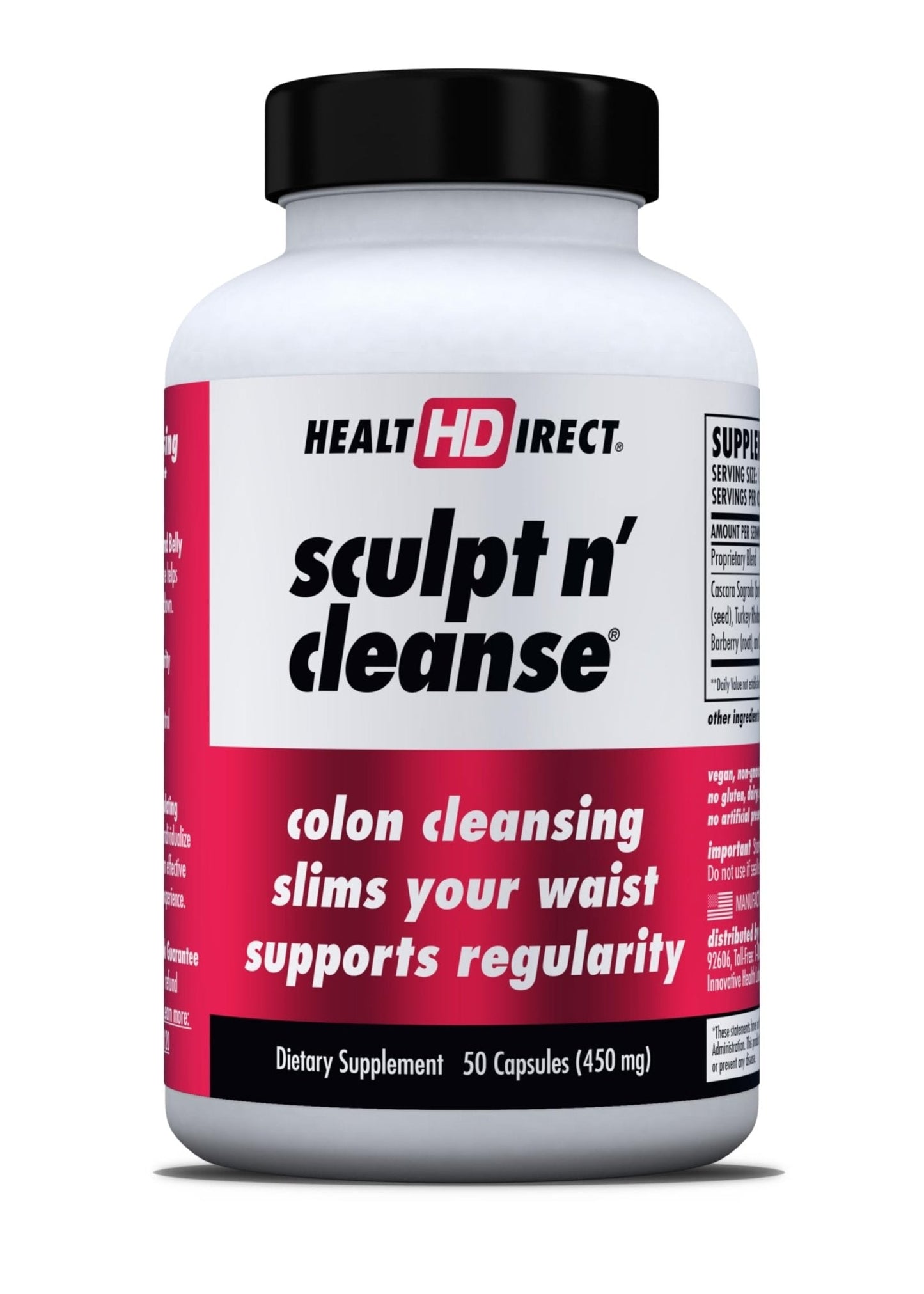 HEALTH DIRECT Sculpt n' Cleanse - Herbal Colon Cleanse for Digestive Health & Regularity - Natural Detox & Gut Flush Supplement - 50 Veggie Capsules - PrimeBioHealth - canada supplements