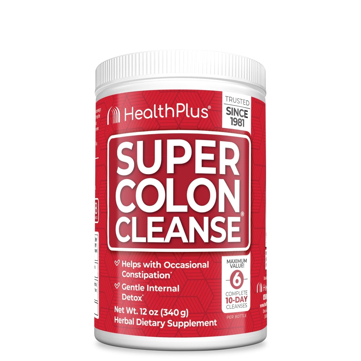 Health Plus Super Colon Cleanse, 12 oz Powder, 68 Servings - Natural Detox, Digestive Constipation Relief, Gentle Gut Cleanse with Psyllium Husk & Senna Leaf - PrimeBioHealth - canada supplements