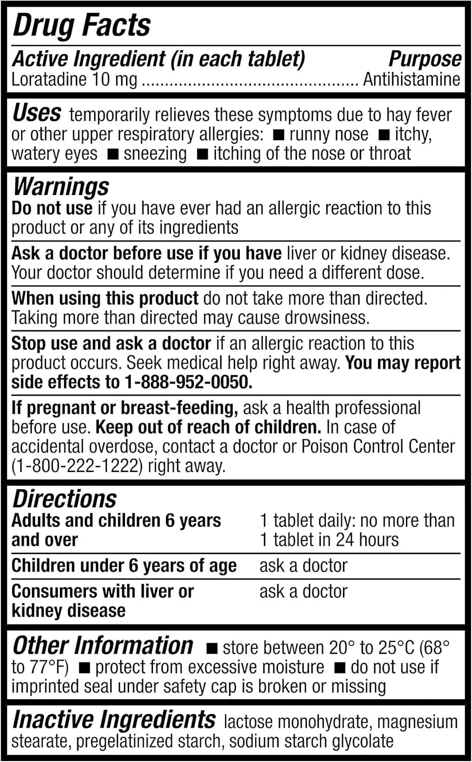 HealthA2Z® Allergy Relief | Loratadine 10mg Antihistamine | 500 Tablets | Dye Free | Relief from Itchy Throat, Sneezing, Runny Noses | 24-Hours Allergy Medicine - PrimeBioHealth - canada supplements