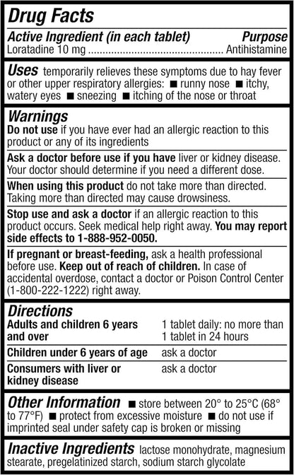 HealthA2Z® Allergy Relief | Loratadine 10mg Antihistamine | 500 Tablets | Dye Free | Relief from Itchy Throat, Sneezing, Runny Noses | 24-Hours Allergy Medicine - PrimeBioHealth - canada supplements