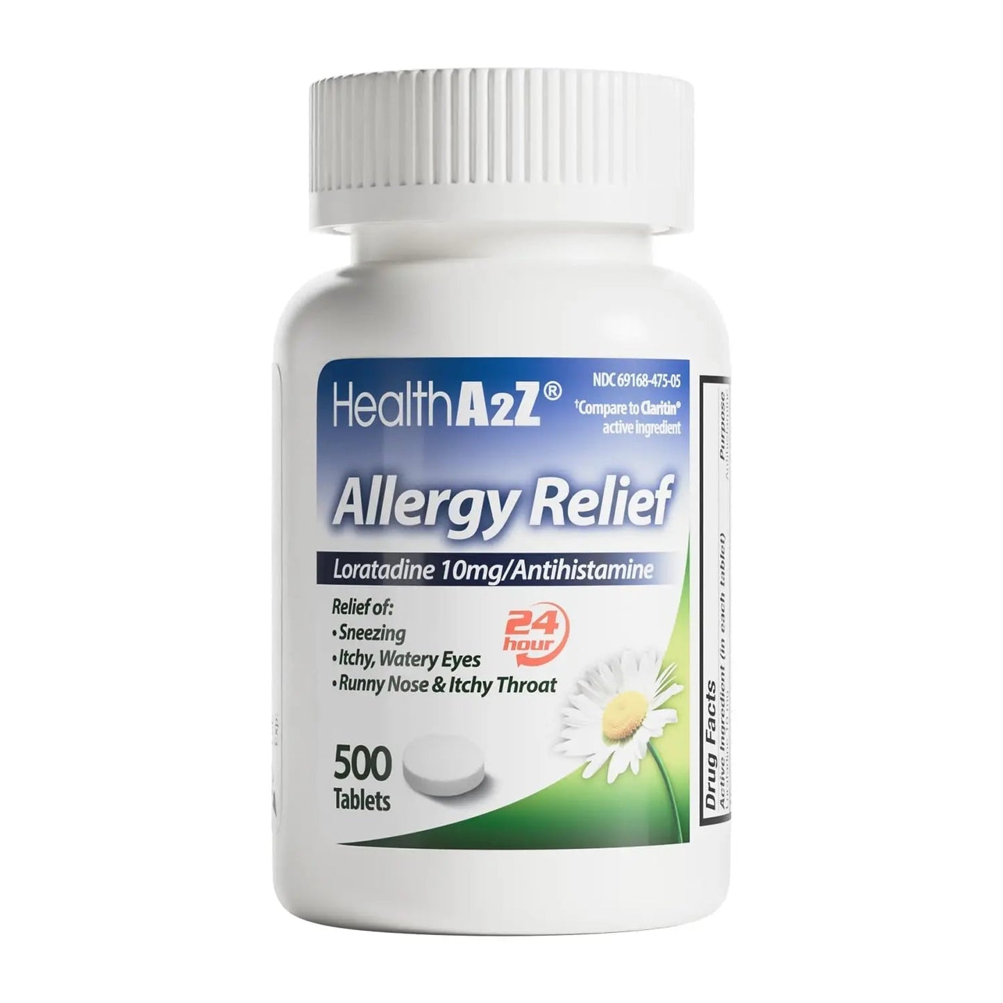 HealthA2Z® Allergy Relief | Loratadine 10mg Antihistamine | 500 Tablets | Dye Free | Relief from Itchy Throat, Sneezing, Runny Noses | 24-Hours Allergy Medicine - PrimeBioHealth - canada supplements