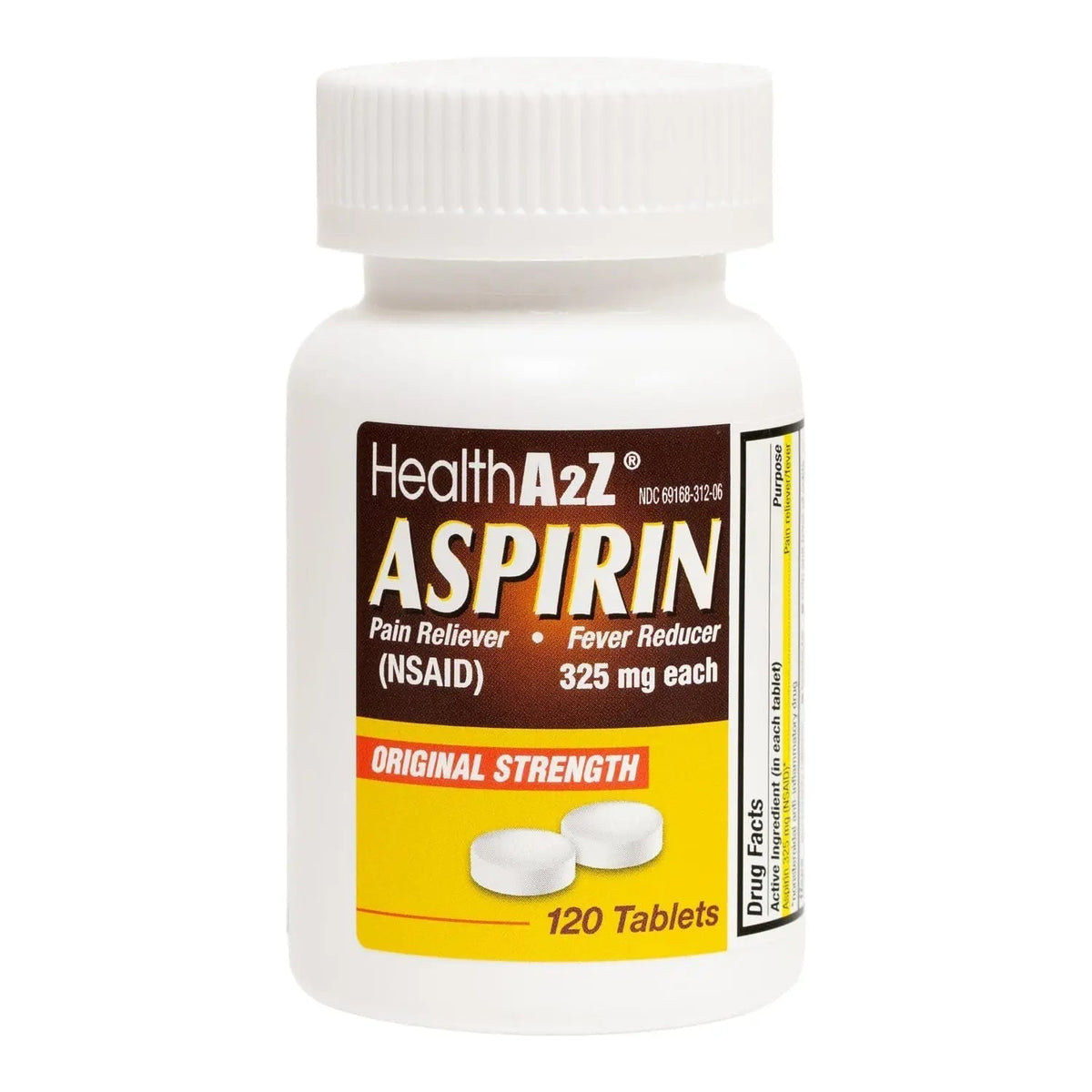 HealthA2Z® Aspirin 325mg | Uncoated Tablets |Original Strength | Pain Reliver |Fever Reducer | Compare to Bayer® Active Ingredients… (120 Counts) - PrimeBioHealth - canada supplements