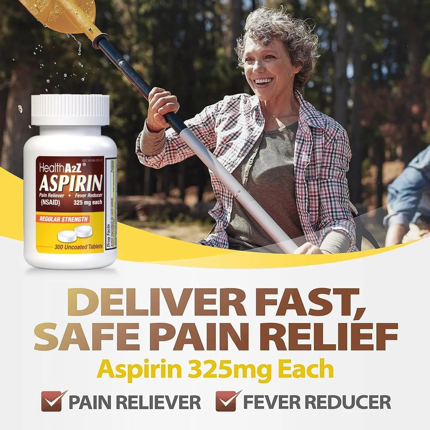 HealthA2Z® Aspirin 325mg | Uncoated Tablets |Original Strength | Pain Reliver | Fever Reducer | Compare to Bayer® Active Ingredients… (300 Counts) - PrimeBioHealth - canada supplements