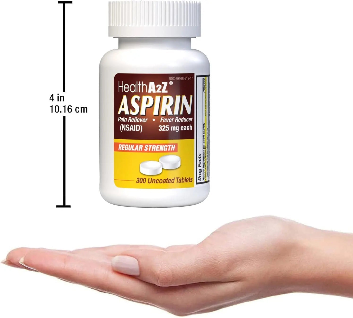 HealthA2Z® Aspirin 325mg | Uncoated Tablets |Original Strength | Pain Reliver | Fever Reducer | Compare to Bayer® Active Ingredients… (300 Counts) - PrimeBioHealth - canada supplements