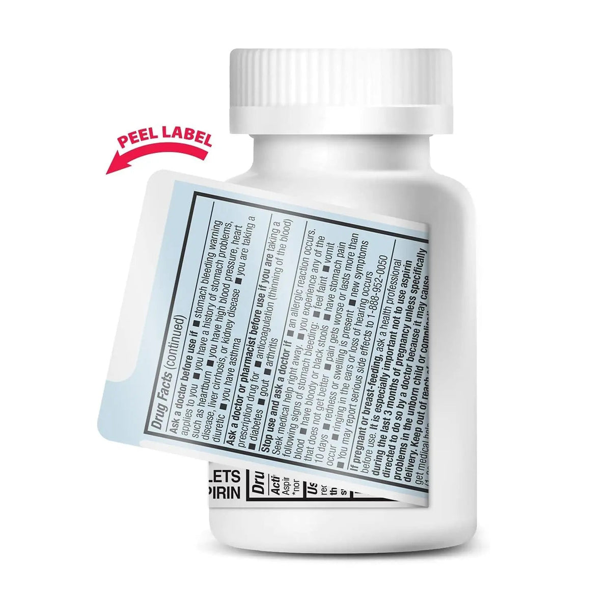 HealthA2Z® Aspirin 81 mg | Low Strength | Enteric Coated | Pain Relief | Reduces Minor Aches Muscle Pain & Cramps | Fever Reducer | Reduces Headache (300 Counts) - PrimeBioHealth - canada supplements