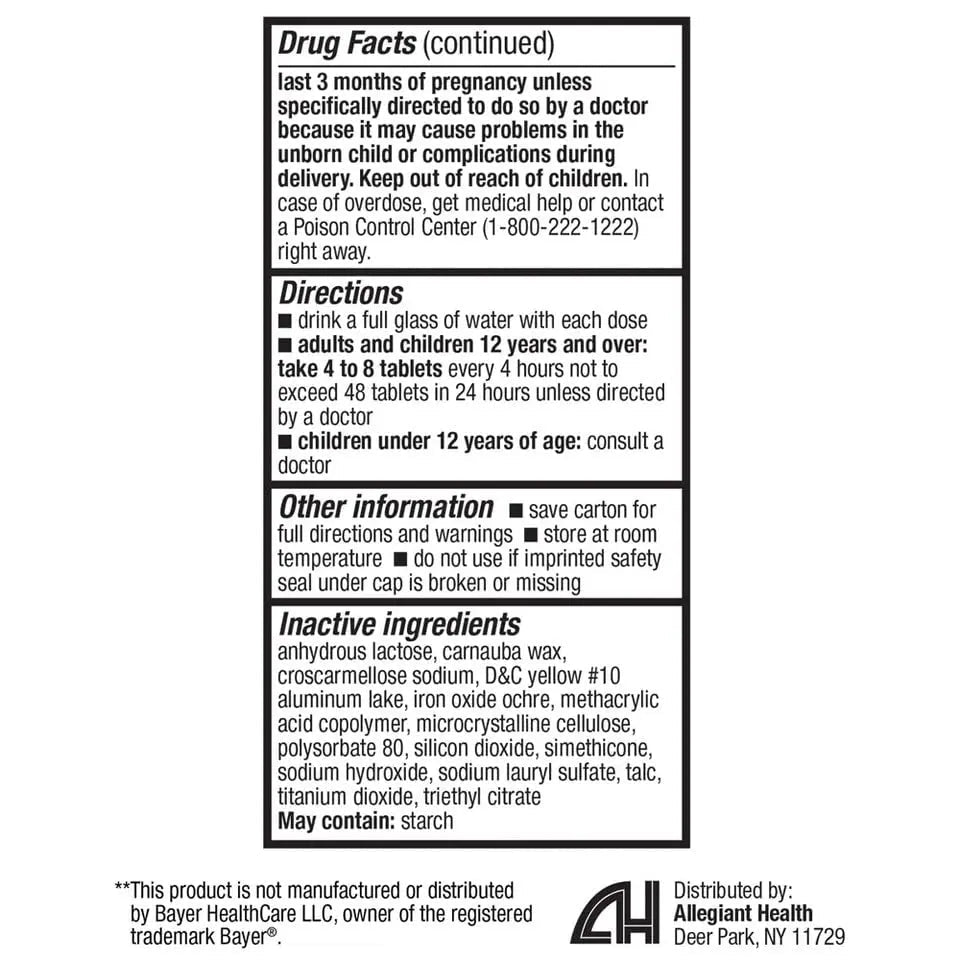 HealthA2Z Aspirin 81mg Low Strength | Enteric Coated | 24 Packs of 40 Counts (960 Tablets Total) | Value Package - PrimeBioHealth - canada supplements