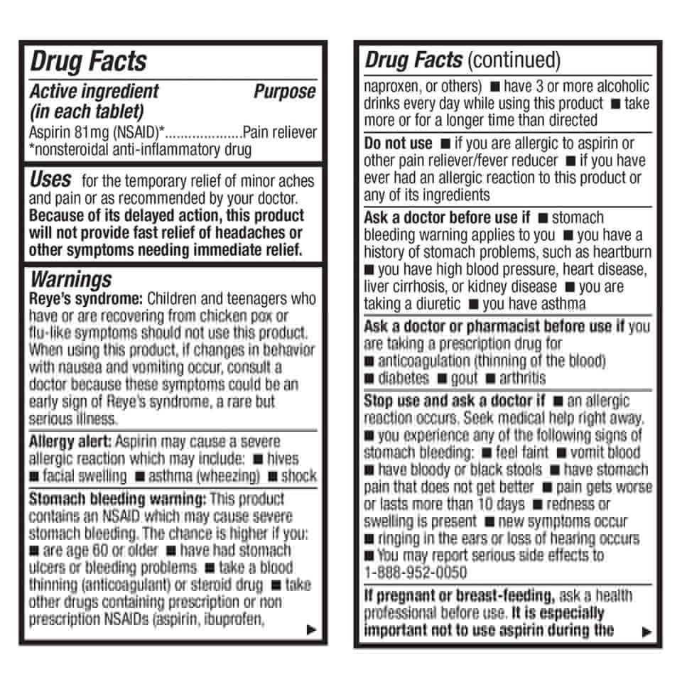 HealthA2Z Aspirin 81mg Low Strength | Enteric Coated | 24 Packs of 40 Counts (960 Tablets Total) | Value Package - PrimeBioHealth - canada supplements