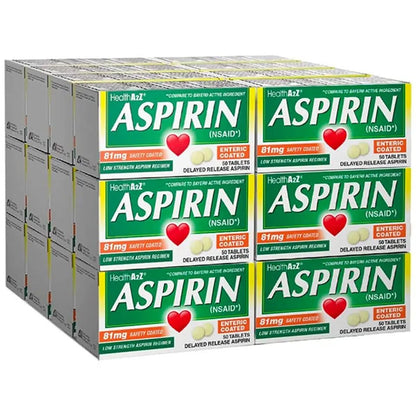 HealthA2Z Aspirin 81mg Low Strength | Enteric Coated | 24 Packs of 40 Counts (960 Tablets Total) | Value Package - PrimeBioHealth - canada supplements