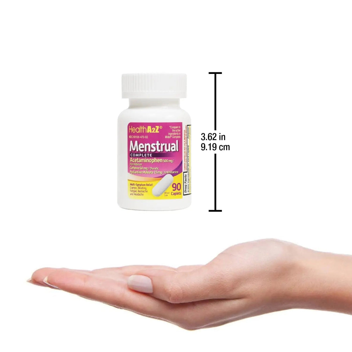 HealthA2Z® Menstrual Complete Pain Relief Tablets | Relieves Cramps, Bloating, Fatigue, Backache & Headache (90 Counts) - PrimeBioHealth - canada supplements