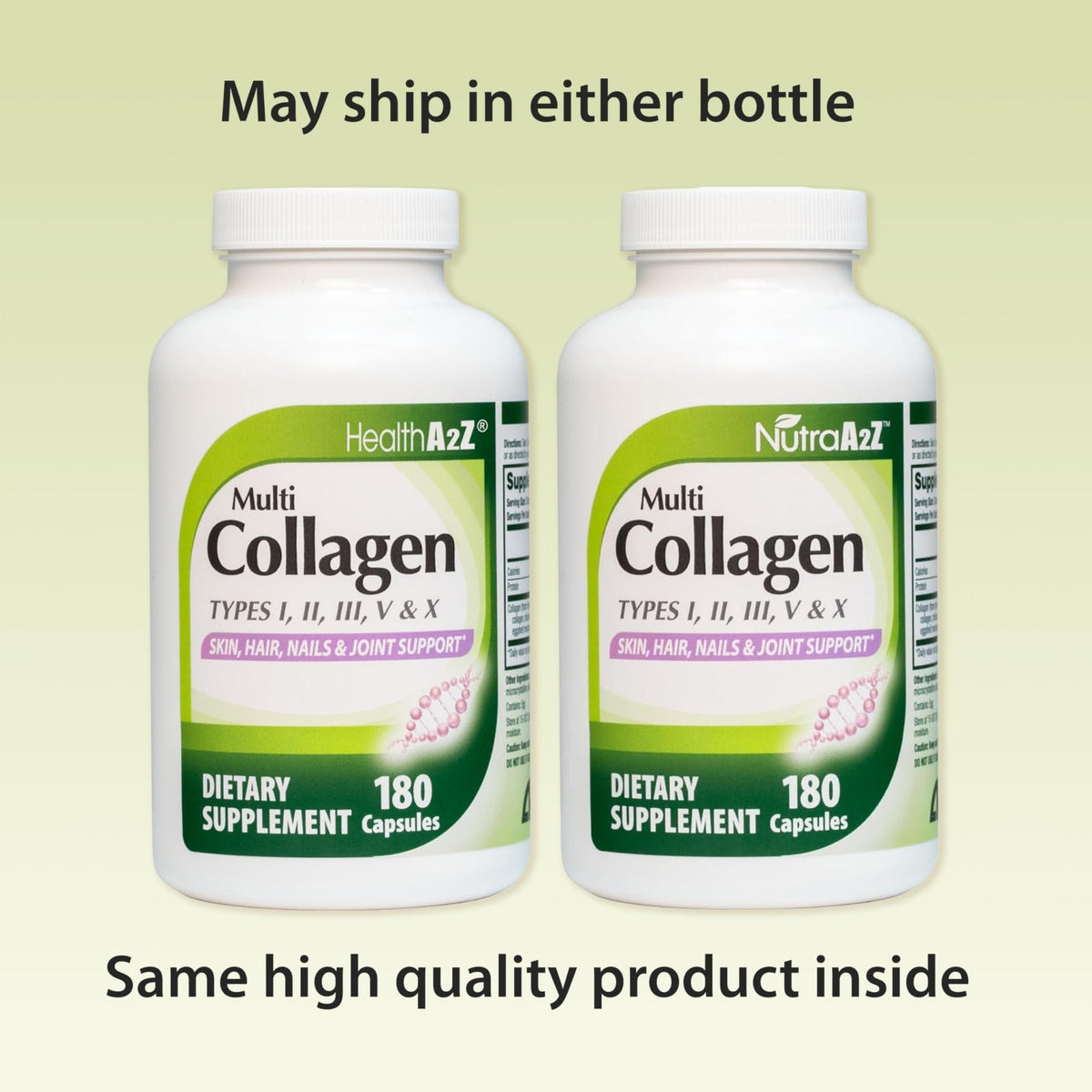 HealthA2Z Multi Collagen pills 1735mg -180 collagen capsules (60 servings) - Types I, II, III, V & X for Healthy Skin, Hair, Nails & Joint Support - PrimeBioHealth - canada supplements