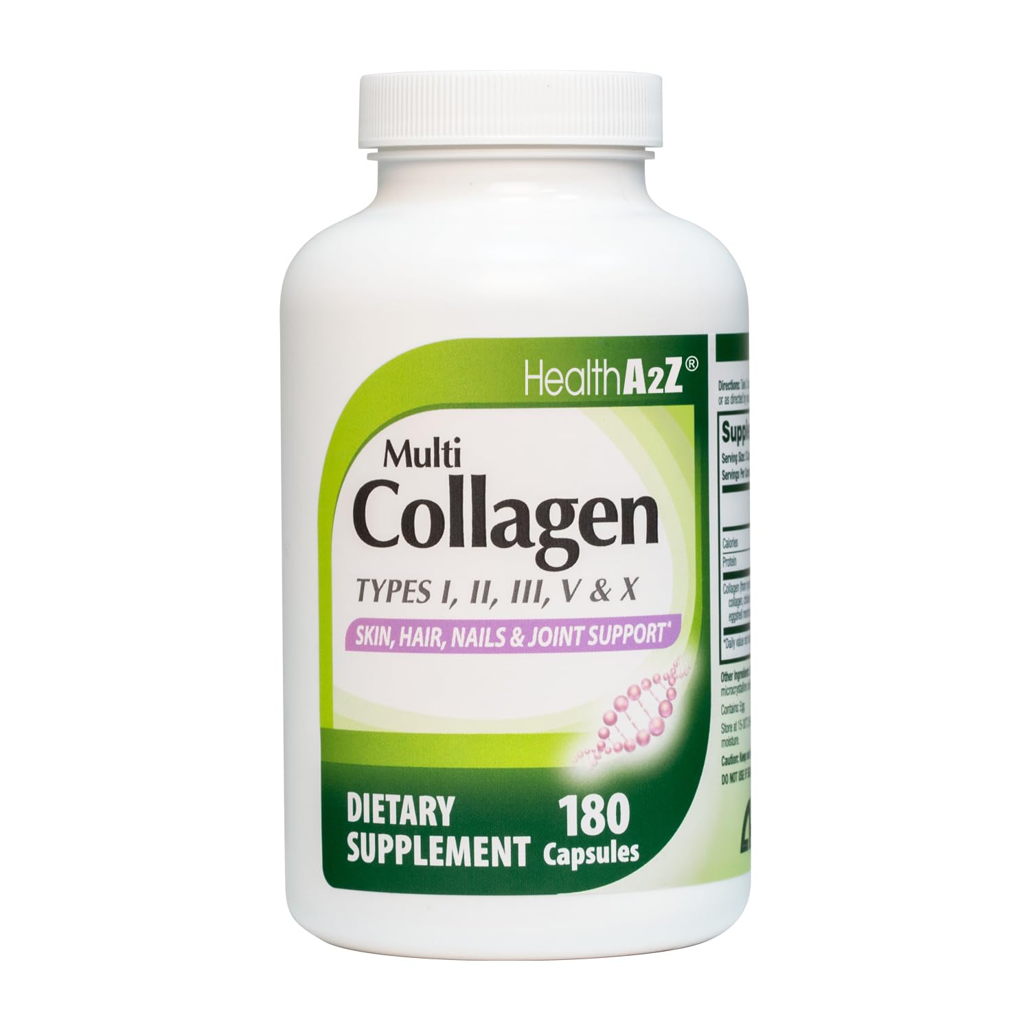 HealthA2Z Multi Collagen pills 1735mg -180 collagen capsules (60 servings) - Types I, II, III, V & X for Healthy Skin, Hair, Nails & Joint Support - PrimeBioHealth - canada supplements