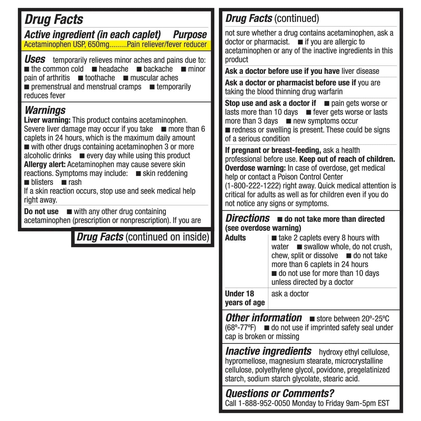 HealthA2Z® Pain Relief Extended Release | Acetaminophen 650mg | 8 Hours | Arthiritis Pain | Pain Reliever - Fever Reducer | Contains no Aspirin | (250 Caplets) - PrimeBioHealth - canada supplements
