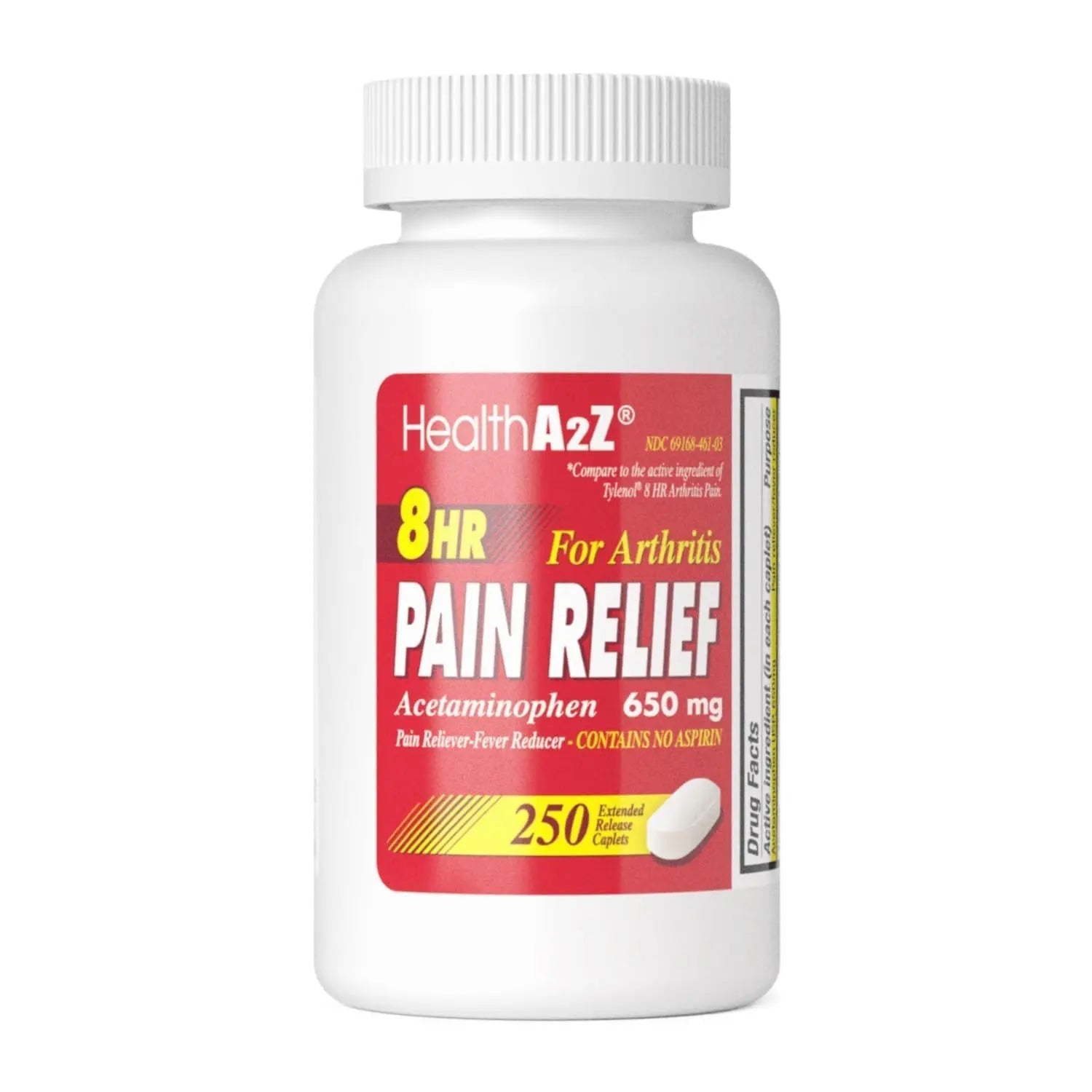 HealthA2Z® Pain Relief Extended Release | Acetaminophen 650mg | 8 Hours | Arthiritis Pain | Pain Reliever - Fever Reducer | Contains no Aspirin | (250 Caplets) - PrimeBioHealth - canada supplements