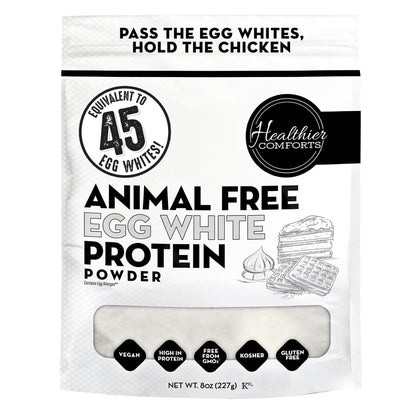 Healthier Comforts Animal-Free Egg White Protein Powder | Make Vegan Egg Omelets, Angel Food Cake, Meringue, Protein Shakes | Whips and Binds Just Like Traditional Egg Whites (8 oz) - PrimeBioHealth - canada supplements