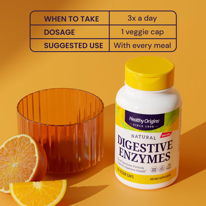 Healthy Origins Digestive Enzymes, 180 Veggie Capsules - Broad Spectrum, Multi-Enzyme Blend with Protease, Amylase & Lipase - Supports GI Comfort - PrimeBioHealth - canada supplements