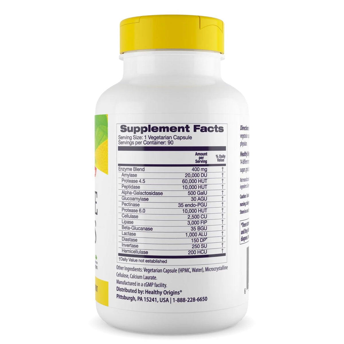 Healthy Origins Digestive Enzymes, 90 Veggie Capsules - Broad Spectrum, Multi-Enzyme Blend with Protease, Amylase & Lipase - Supports GI Comfort, - PrimeBioHealth - canada supplements