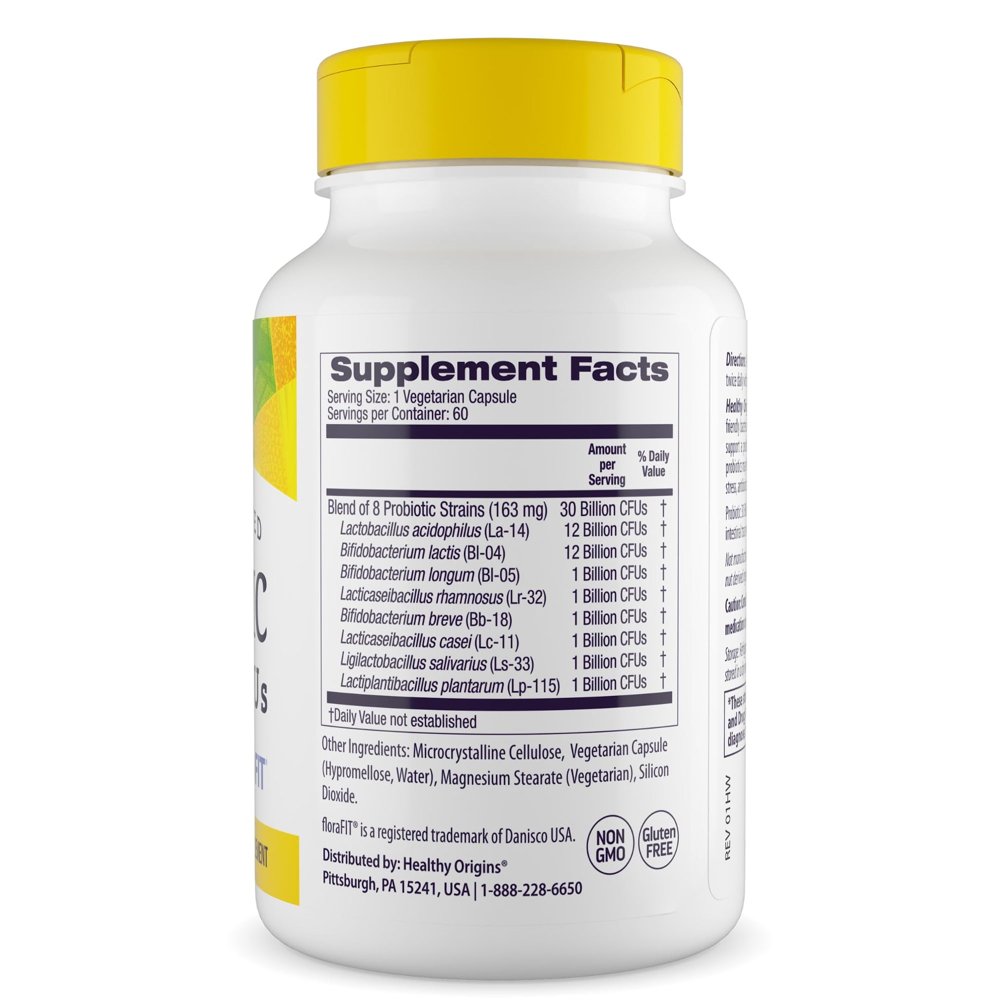 Healthy Origins Probiotic 30 Billion CFUs, 60 Veggie Capsules - 8 Clinically Studied Strains Including Lactobacillus & Bifidobacterium - Supports Microbiom - PrimeBioHealth - canada supplements