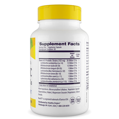 Healthy Origins Probiotic 30 Billion CFUs, 60 Veggie Capsules - 8 Clinically Studied Strains Including Lactobacillus & Bifidobacterium - Supports Microbiom - PrimeBioHealth - canada supplements