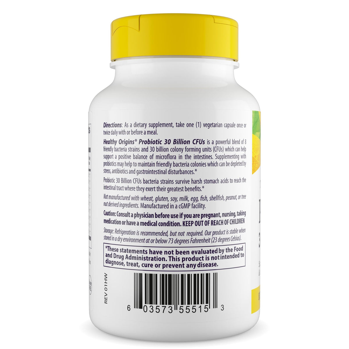 Healthy Origins Probiotic 30 Billion CFUs, 60 Veggie Capsules - 8 Clinically Studied Strains Including Lactobacillus & Bifidobacterium - Supports Microbiom - PrimeBioHealth - canada supplements