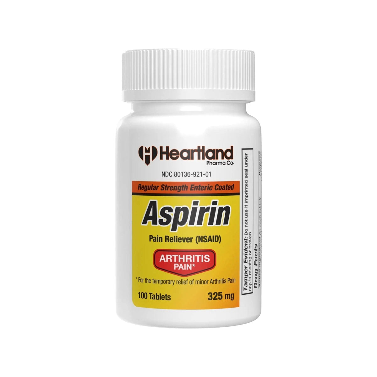 Heartland Pharma Aspirin 325mg Enteric Coated Tablets | Original Strength NSAID Pain Reliever & Fever Reducer | Joint Pain Relief for Arthritis | Child-Resistant Safety Cap | Made in USA | 100 Count - PrimeBioHealth - canada supplements