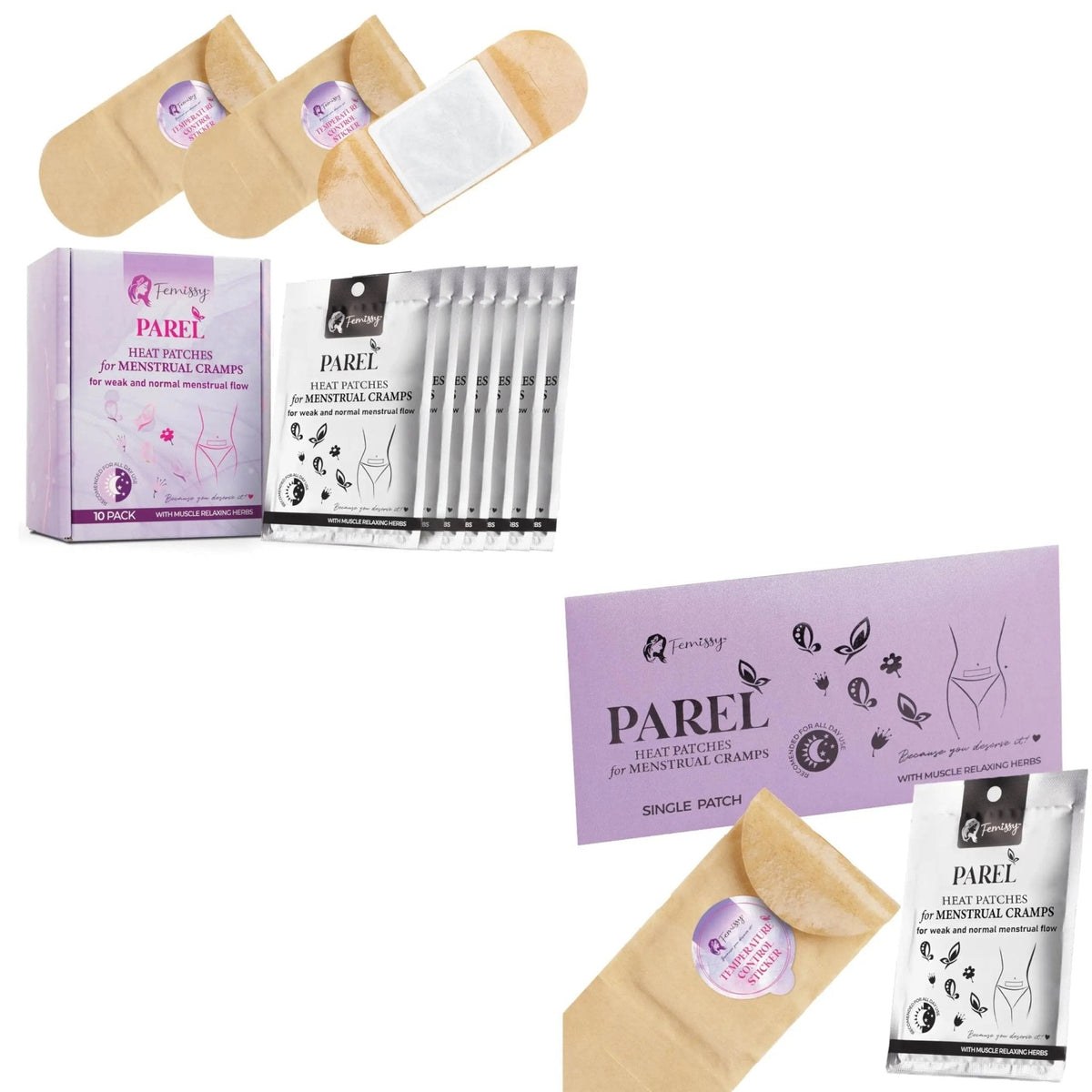 Heat Patches for Menstrual Cramps Based on Flow Strength, 10 Period Patches for Weak & Normal Flow & 1 Single Patch with Natural Herbs & Oils; Disposable Stick On Heating Pads Cramp-Free Period - PrimeBioHealth - canada supplements