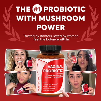 HerAure Vaginal Probiotics for Women - pH Balance, Healthy Vaginal Odor, Vaginal Flora, Yeast Balance, Women Probiotics and Prebiotics, Immune Support - PrimeBioHealth - canada supplements