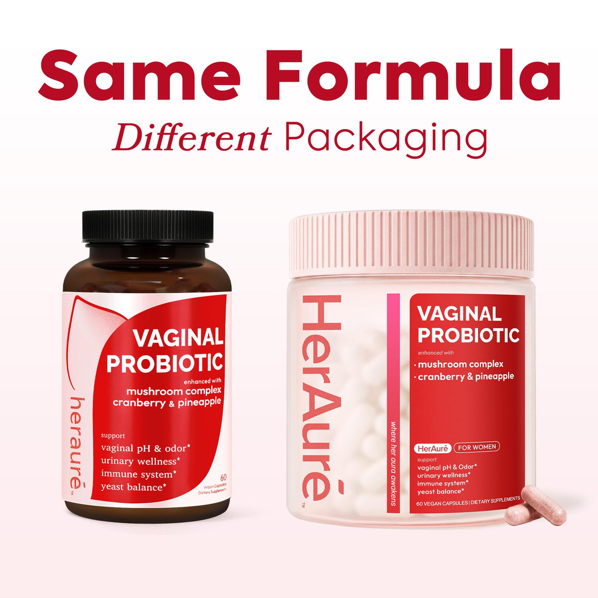 HerAure Vaginal Probiotics for Women - pH Balance, Healthy Vaginal Odor, Vaginal Flora, Yeast Balance, Women Probiotics and Prebiotics, Immune Support - PrimeBioHealth - canada supplements