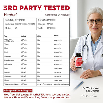 HerAure Vaginal Probiotics for Women - pH Balance, Healthy Vaginal Odor, Vaginal Flora, Yeast Balance, Women Probiotics and Prebiotics, Immune Support - PrimeBioHealth - canada supplements