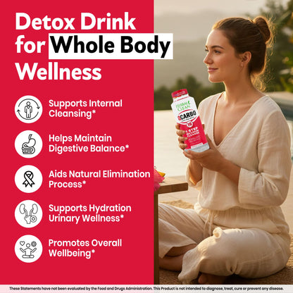 Herbal Clean Qcarbo16 Same-Day Detox Cleanse Drink (16 fl oz) - Tropical Flavor Full Body Cleanse* Detox Drink for Moderate Toxin Level* - PrimeBioHealth - canada supplements